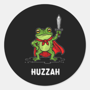 Huzzah Frog Classic Round Sticker