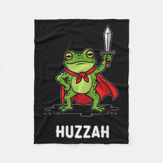 Huzzah Frog  Fleece Blanket (Front)