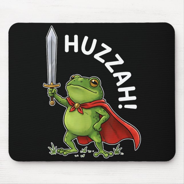 Huzzah Frog Knight Funny Sword Meme Frog Quote Men Mouse Pad (Front)