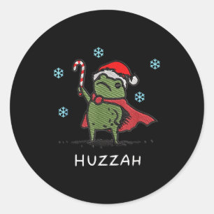 Huzzah Frog Knight Funny Sword Meme Quote Christma Classic Round Sticker