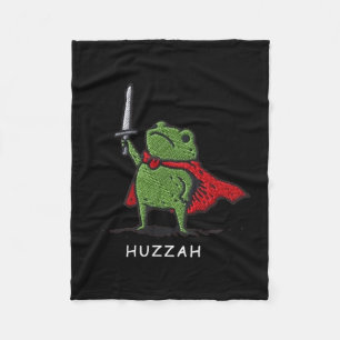 Huzzah Frog Knight Funny Sword Meme Quote  Fleece Blanket
