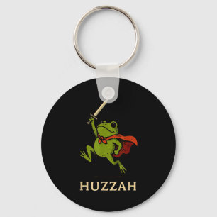 Huzzah Frog Knight Funny Sword Meme Quote  Keychain