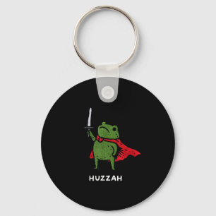 Huzzah Frog Knight Funny Sword Meme Quote  Keychain