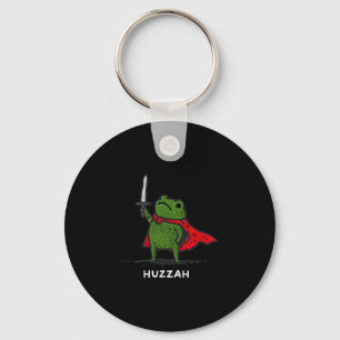 Huzzah Frog Knight Funny Sword Meme Quote  Keychain