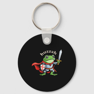 Huzzah Frog Knight Funny Sword Meme Quote Medieval Keychain