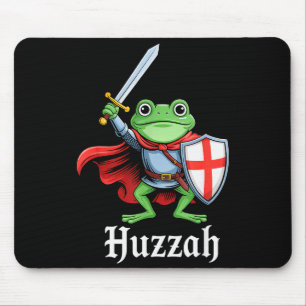 Huzzah Frog Knight Funny Sword Meme Quote Medieval Mouse Pad