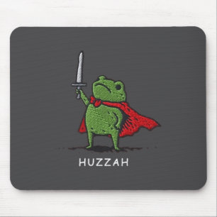 Huzzah Frog Knight Funny Sword Meme Quote  Mouse Pad
