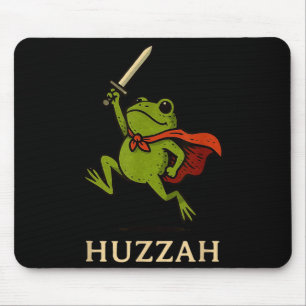 Huzzah Frog Knight Funny Sword Meme Quote Mouse Pad