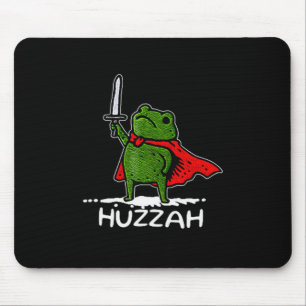 Huzzah Frog Knight Funny Sword Meme Quote  Mouse Pad