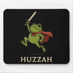 Huzzah Frog Knight Funny Sword Meme Quote Mouse Pad