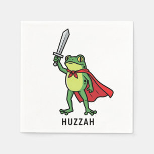 Huzzah Frog Knight Funny Sword Meme Quote   Napkin