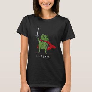 Huzzah Frog Knight Funny Sword Meme Quote T-Shirt