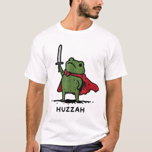 Huzzah Frog Knight Sword Quote T-Shirt