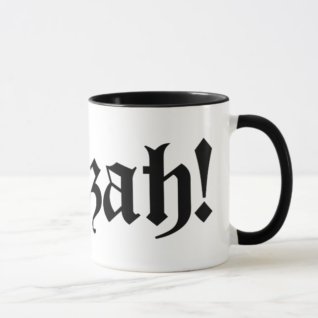 Huzzah! {Medieval Typography} Mug (Right)