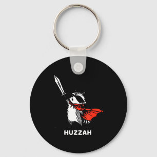 Huzzah Raccoon Knight Funny Sword Meme Quote  Keychain