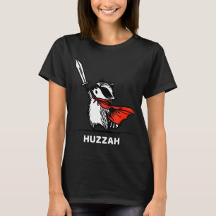 Huzzah Raccoon Knight Funny Sword Meme Quote  T-Shirt