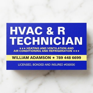 HVAC And Refrigeration Services   Technician Business Card