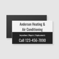 HVAC Business Name Phone & Services Fridge Magnet