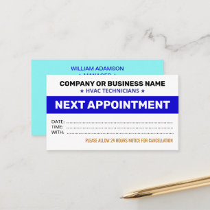 HVAC Business   Professional Appointment Cards