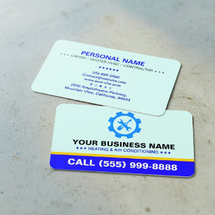 HVAC Heating Air Conditioning Biz Modern Logo Business Card