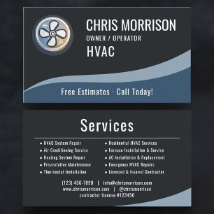 HVAC Heating & Air Conditioning Professional Business Card