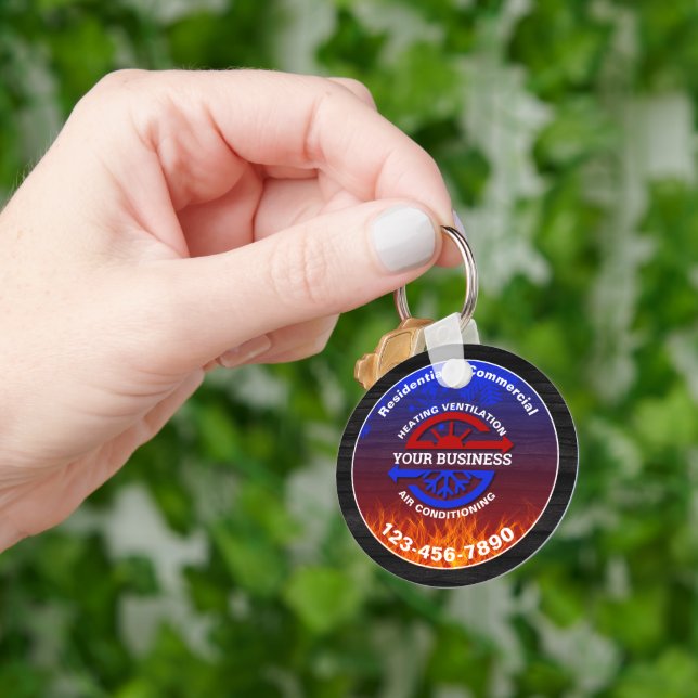HVAC Heating and Air Conditioning Keychain (Hand)