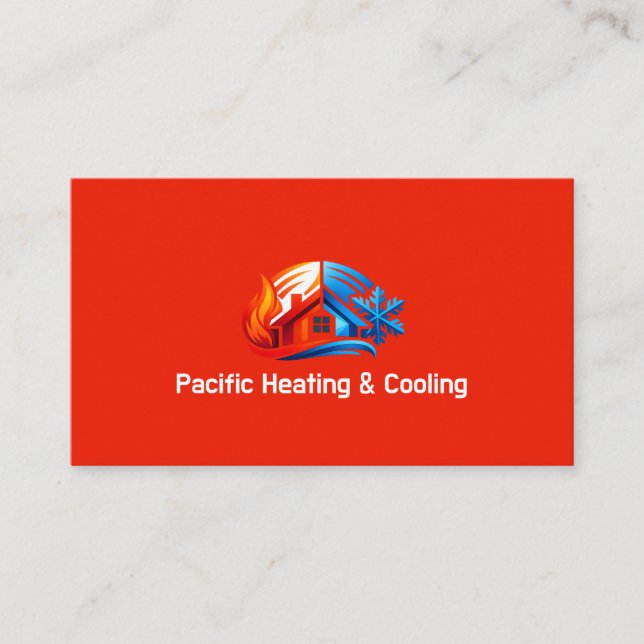 HVAC Heating and Cooling Business Card  (Front)