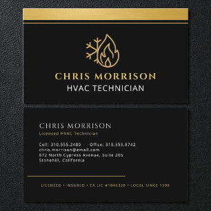 HVAC Heating Cooling AC Heat Service Tech Business Card