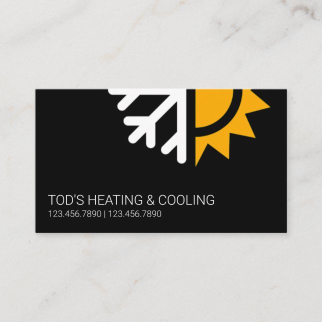 HVAC Heating & Cooling , Air Conditioning Business Card (Front)