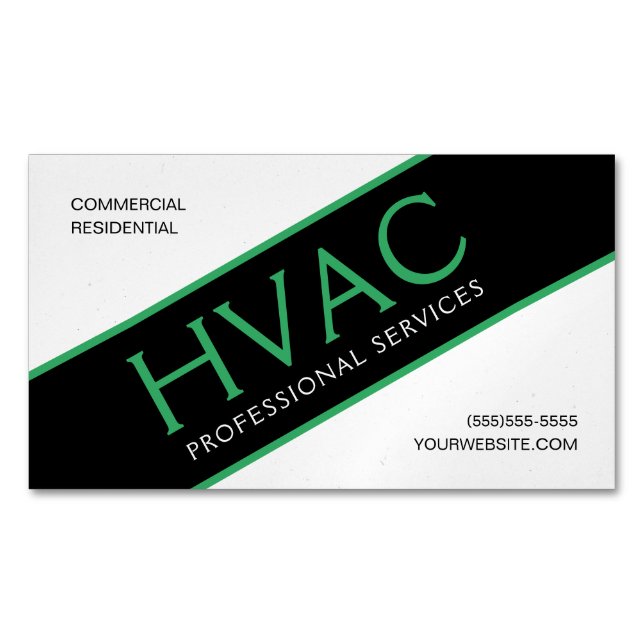 HVAC Heating & Cooling Professional Magnetic Business Card (Front)