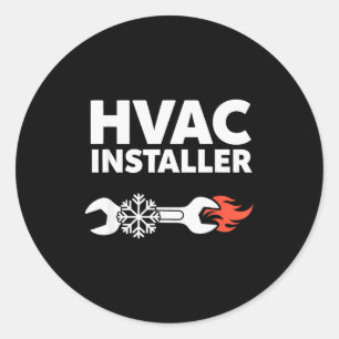 Hvac Installer Funny Hvac Tech Technician Father D Classic Round Sticker