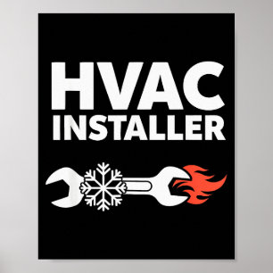 Hvac Installer Funny Hvac Tech Technician Father D Poster