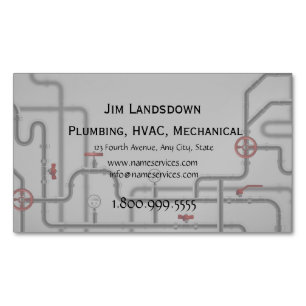HVAC Mechanical Plumbing Custom Magnetic Business Card