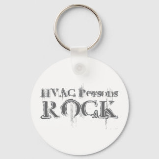 HVAC Persons Rock Keychain
