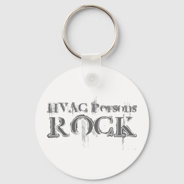 HVAC Persons Rock Keychain (Front)
