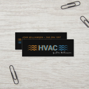 HVAC Service Logo Warm & Cool Air Flow Icons Mini Business Card
