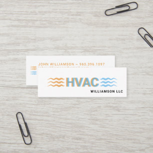 HVAC Service Logo Warm & Cool Air Flow Icons Mini Business Card