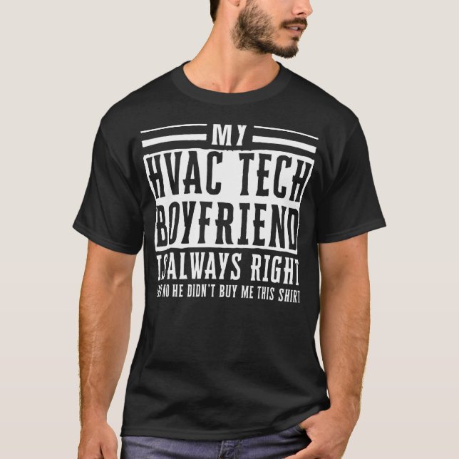 Hvac Tech Girlfriend Apparel  Cute Technicians Des T-Shirt (Front)