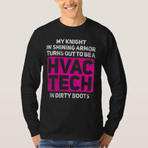 Hvac Tech Technician Girlfriend Wife Vintage T-Shirt