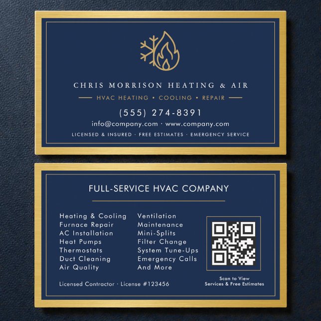 HVAC Technician Company QR Code  Business Card (Creator Uploaded)