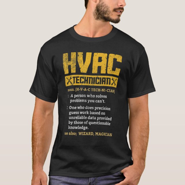 HVAC Technician  Graphic Distressed T-Shirt (Front)
