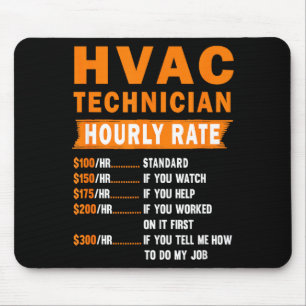 Hvac Technician Hourly Rate Funny Hvac Mechanic Sa Mouse Pad