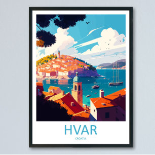 Hvar Travel Print Hvar Home DÃ©cor Croatia Island 
