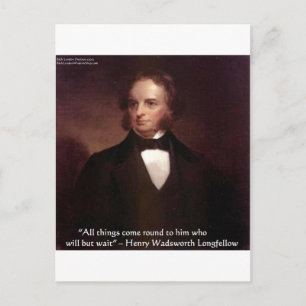 HW Longfellow "All Comes Around" Wisdom Quote Gift Postcard