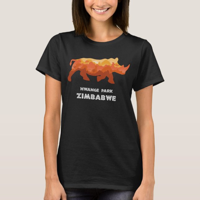 Hwange Park, Zimbabwe Safari National Park Game Re T-Shirt (Front)