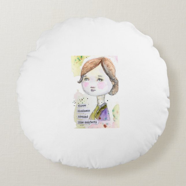 HWJ Throw Kindness Round Throw Pillow (Front)