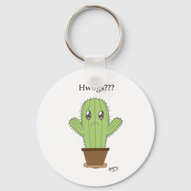 "Hwugs???" Cactus Keychain (Front)