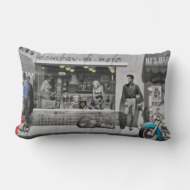 HWY 51 Silver Lumbar Pillow (Front)