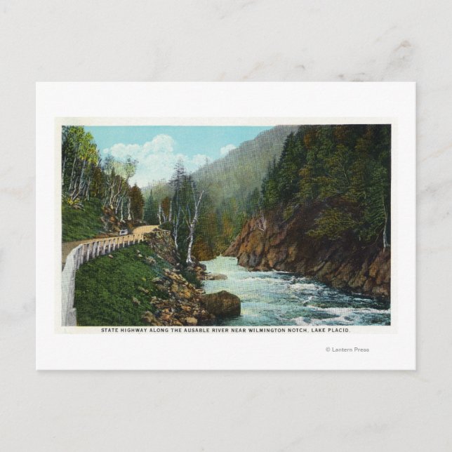 Hwy View of Ausable River near Wilmington Postcard (Front)