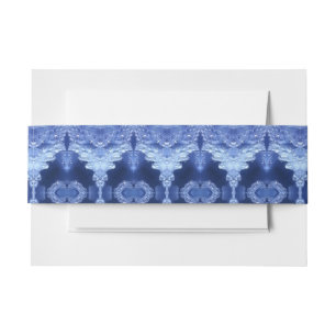Hy Blue Ikat Zen Invitation Belly Band
